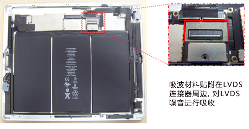 吸波材料对LVDS连接器噪音进行吸收